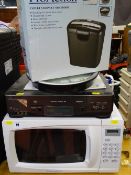 Cookworks microwave oven and a Pro-action paper shredder etc E/T