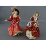 Two Royal Doulton ladies 'Top o' the Hill' HN1834 and 'Figure of the Year Patricia for 1993' HN3365