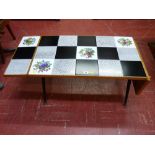 Retro style tiled top coffee table