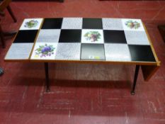 Retro style tiled top coffee table