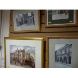 GORDON CLOSE print - titled 'Plas Mawr' and three early photographic prints of Conwy street scenes