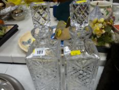 Pair of cut glass decanters with stoppers