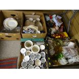 Good quantity of household crockery and glassware, Pyrex goods, Goodyear advertising ashtray etc