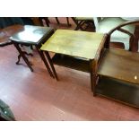 Italian inlaid side table, two mahogany side tables and two further items of occasional furniture