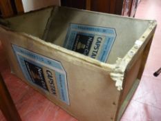 Vintage wood and cardboard cigarette packaging box by Capstan