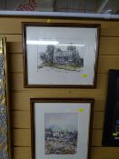 CHRISTINE SCOTT two watercolour studies - titled 'Nant Cottage' and 'The Nant, Late Winter'