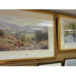 KEITH MELLING & ROB PIERCY framed prints - rolling valley landscape and valley river respectively