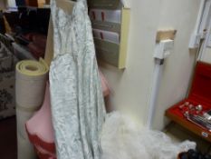 Box of vintage lace and a lady's dress