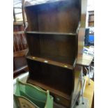 Four shelf waterfall bookcase cupboard with lower drawer etc