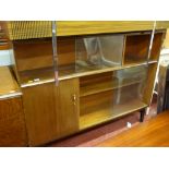 Mid Century display cabinet with sliding glass doors