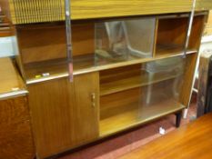 Mid Century display cabinet with sliding glass doors