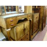 Art Deco period walnut four piece bedroom suite