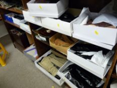 Quantity of mostly as new boxed pairs of boots and shoes with two briefcases and a canvas computer