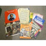 Small collection of LP records, sheet music and other ephemera