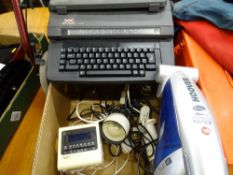 Box containing a Sharp PA-3100 word processor, small hand held vac etc E/T