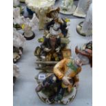 Three Capodimonte tramp figurines