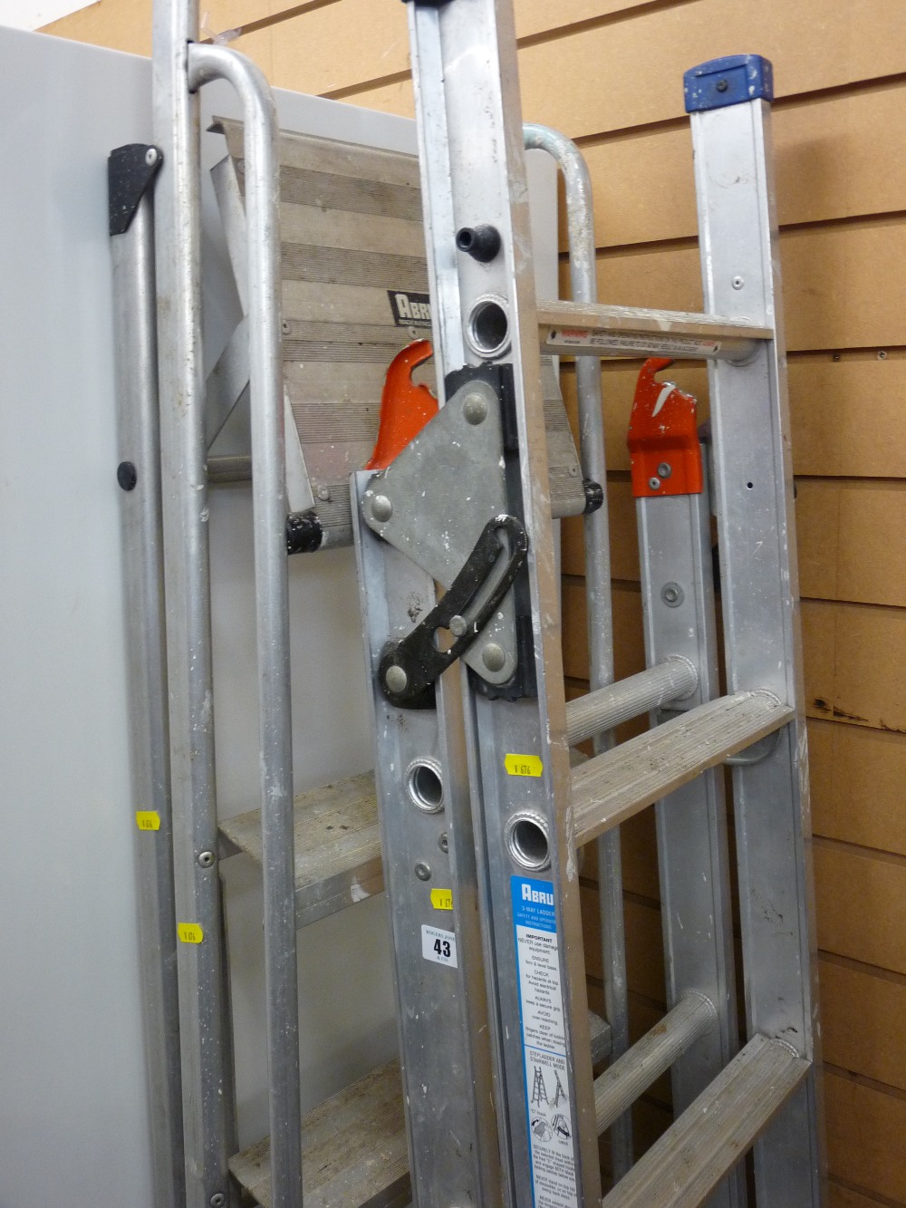 Abru threeway ladder and an Abru stepladder