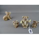 Group of four Beswick koala figurines