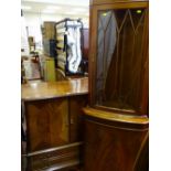 Reproduction inlaid bi-fold door entertainment unit and a matching corner cupboard