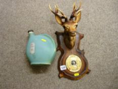 Vintage Eau de Cologne 'Johann Maria Farina' and a stag wall barometer