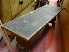 Small slate topped coffee table