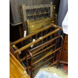 Child's vintage cot and two mahogany towel rails