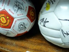 Two signed footballs - Manchester Utd and Liverpool