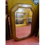 Oak framed vintage mirror