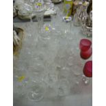 Parcel of cut drinking glassware, cranberry, other glassware
