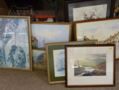 Parcel of paintings, prints including signed ROB PIERCY etc