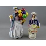 Vintage Staffs figurine and a Leonardo figurine of 'The Balloon Seller'