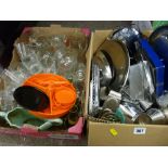 Two boxes of mixed kitchenware
