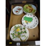 Box of assorted display ribbon plates and others