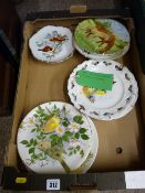 Box of assorted display ribbon plates and others