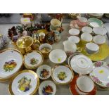 Large parcel of teaware, cabinet porcelain including Colclough, Paragon etc