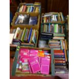 Good quantity of mostly modern books with a quantity of Ordnance Survey maps contained in eight