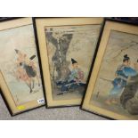 Three antique Japanese prints, all 32 x 21 cms