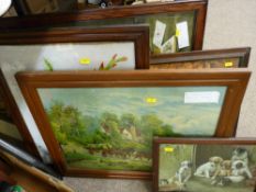 Parcel of miscellaneous paintings and prints including Pears etc