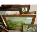 Parcel of miscellaneous paintings and prints including Pears etc