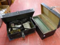 Vintage tool chest with contents of various fixings, tap and die equipment etc and another vintage