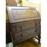 Vintage oak fall front bureau