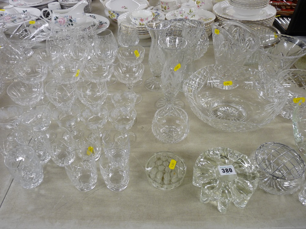 Large parcel of heavy glassware including excellent quality bowls etc