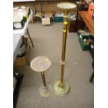 Pair of heavy brass planter stands/lamp bases