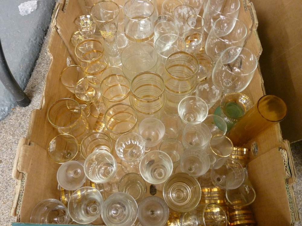 Box of drinking glassware