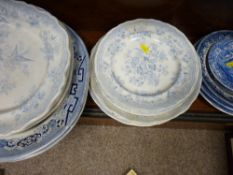 Parcel of blue and white dresser plates and good platters