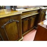 Victorian mahogany inverted breakfront four door sideboard base with central frieze drawer and