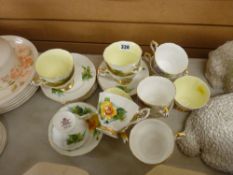 Quantity of rose decorated and other Paragon cabinet cups and saucers