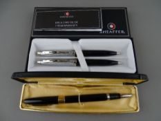 THREE SHEAFFER PENS including a boxed Snorkel Statesman fountain pen together with a modern 100