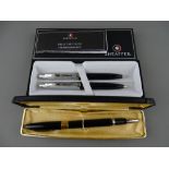 THREE SHEAFFER PENS including a boxed Snorkel Statesman fountain pen together with a modern 100