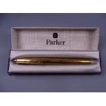 VINTAGE PARKER 75 14ct GOLD FILLED FOUNTAIN PEN in Tiffany Grid design, boxed